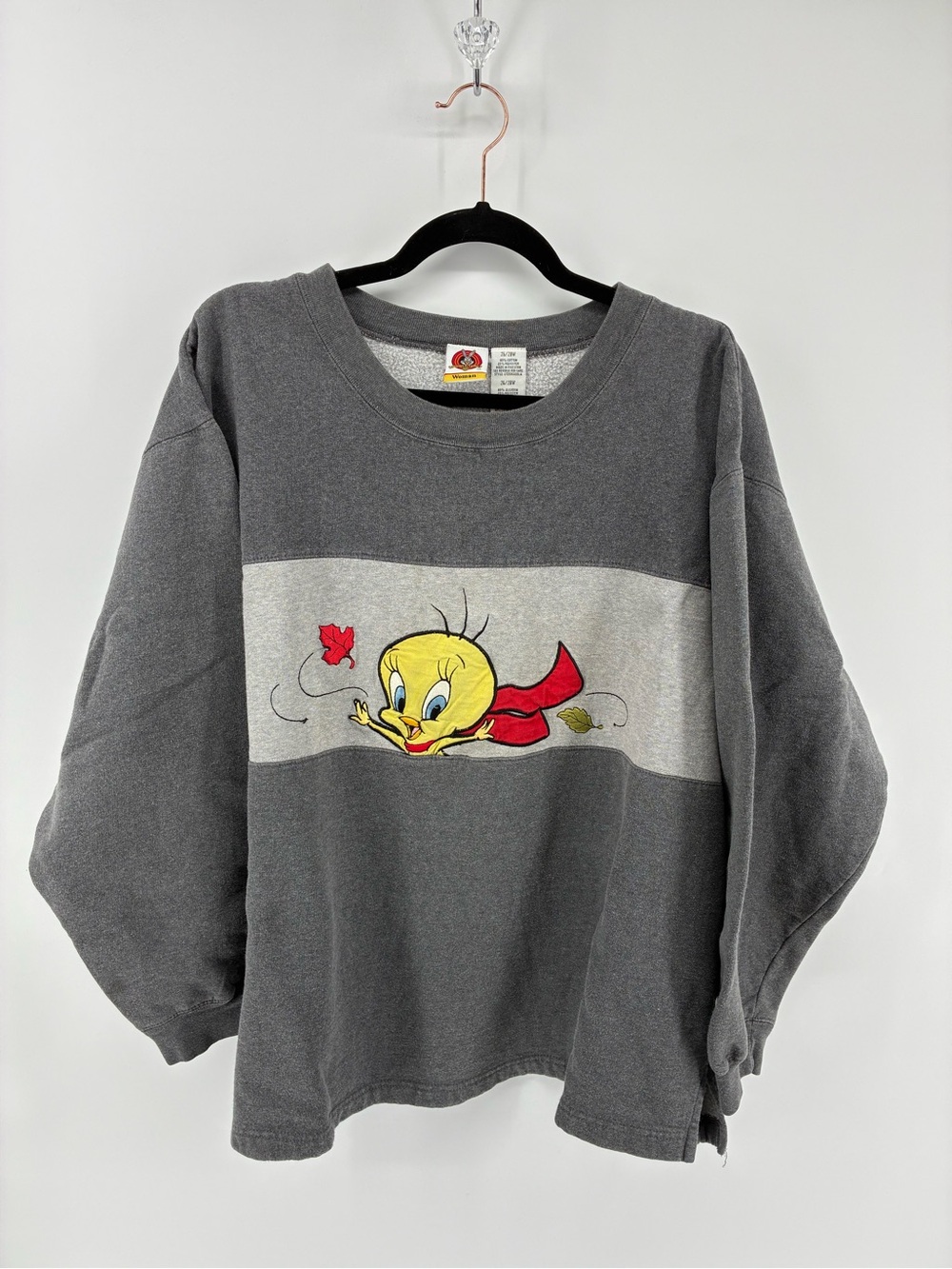 Warner Bros. Looney Tunes Gray Tweety Crew Neck Sweater